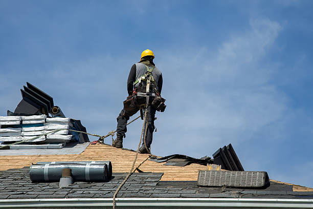 Professional Gutter Installation technician working in Lowden, IA